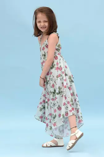 Sage Green Striped Palazzo Jumpsuit Kids