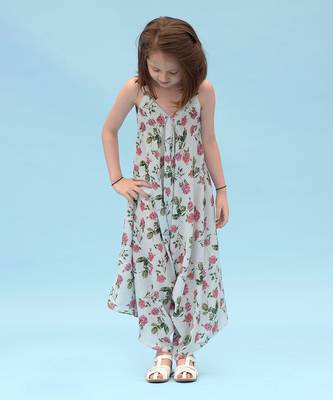 Sage Green Striped Palazzo Jumpsuit Kids 3