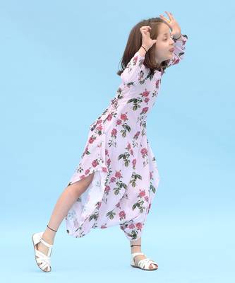 Soft Pink Berry Dhoti Jumpsuit Kids 2