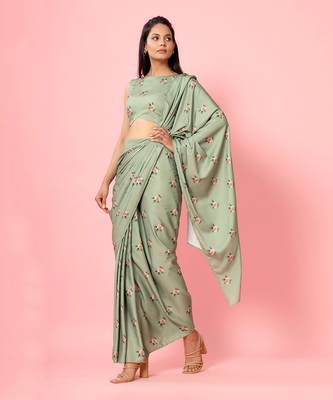 Seafoam Green Saree Set 3