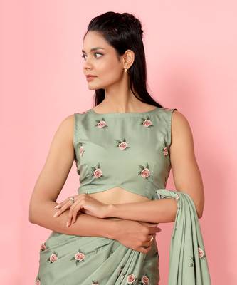 Seafoam Green Saree Set 5