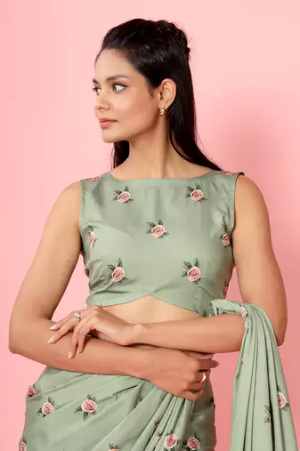 Seafoam Green Saree Set