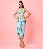 Striped Lungi Skirt & Top Set