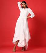 White Ada Double Draped Maxidress