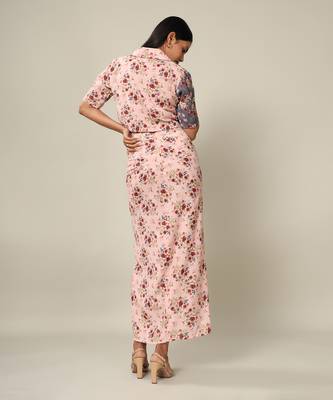Pink Rayon Abstract Printed Co-Ord Set 4