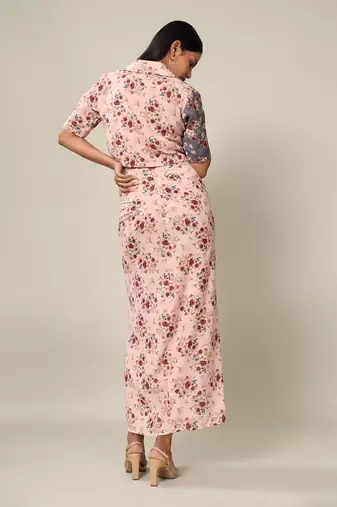 Pink Rayon Abstract Printed Co-Ord Set