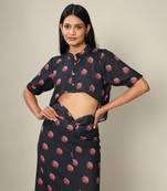 Heer Blue Cropped Shirt