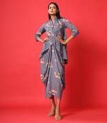 Persian Blue Dhoti Kurti Dress
