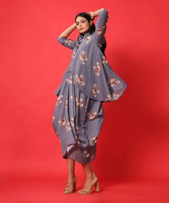 Persian Blue Dhoti Kurti Dress 2