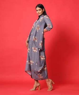 Persian Blue Dhoti Kurti Dress 5