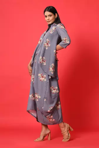 Persian Blue Dhoti Kurti Dress