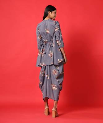 Persian Blue Dhoti Kurti Dress 6