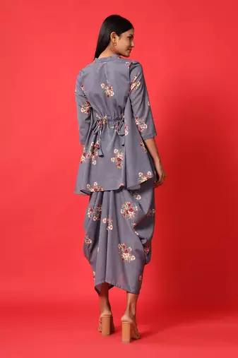 Persian Blue Dhoti Kurti Dress