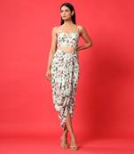 Sage Green Bralette & Lungi Skirt Set