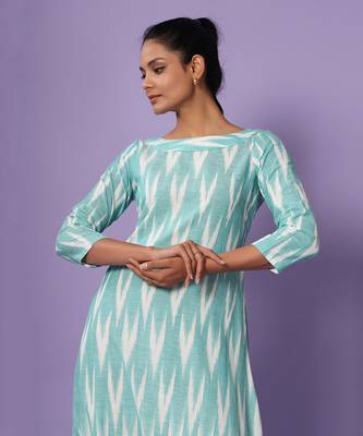 Turquoise Ikat Dhoti Jumpsuit 6