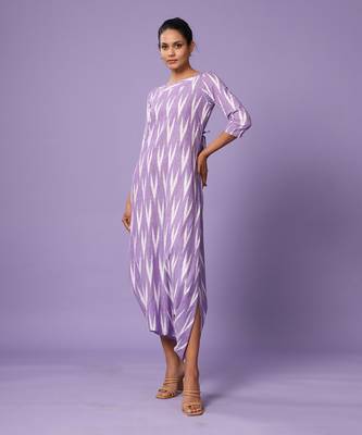Purple Ikat Dhoti Jumpsuit 1