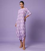 Purple Ikat Dhoti Jumpsuit