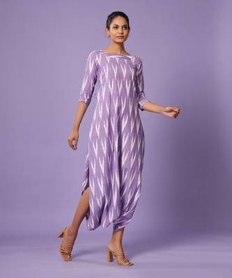 Purple Ikat Dhoti Jumpsuit 3