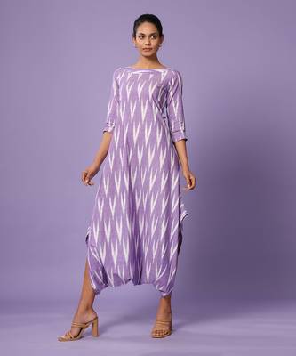 Purple Ikat Dhoti Jumpsuit 4