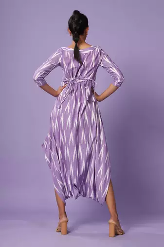 Purple Ikat Dhoti Jumpsuit