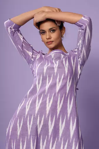 Purple Ikat Dhoti Jumpsuit