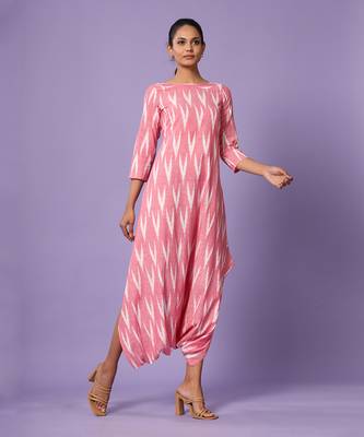 Pink Ikat Dhoti Jumpsuit 3