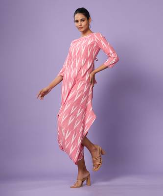 Pink Ikat Dhoti Jumpsuit 4
