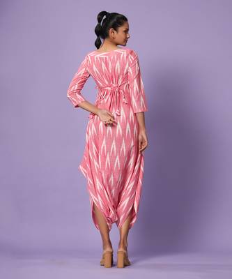 Pink Ikat Dhoti Jumpsuit 5