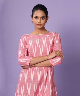 Pink Ikat Dhoti Jumpsuit 6