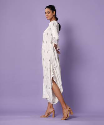 White Ikat Dhoti Jumpsuit 4