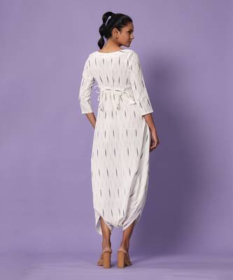 White Ikat Dhoti Jumpsuit 5