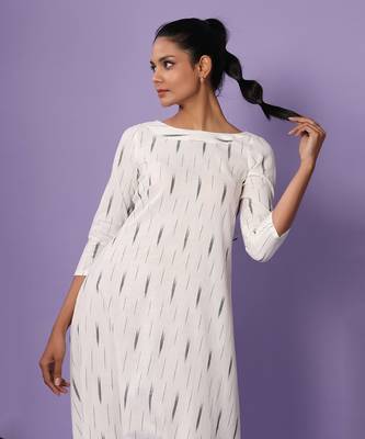White Ikat Dhoti Jumpsuit 6