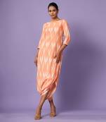 Orange Ikat Dhoti Jumpsuit