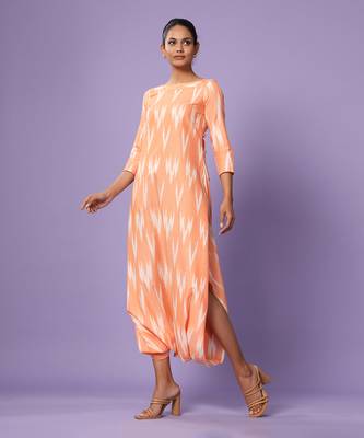 Orange Ikat Dhoti Jumpsuit 2