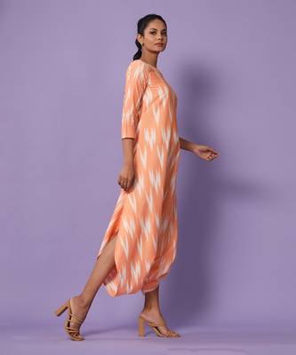 Orange Ikat Dhoti Jumpsuit 3