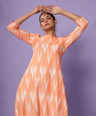 Orange Ikat Dhoti Jumpsuit 5