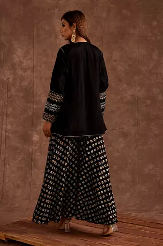 Black Sharara Set