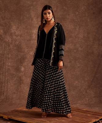 Black Sharara Set 1