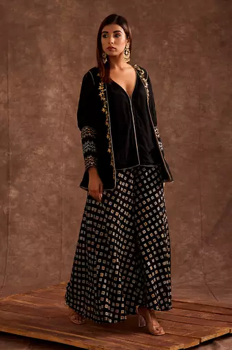 Black Sharara Set