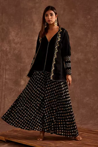 Black Sharara Set