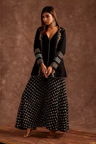 Black Sharara Set