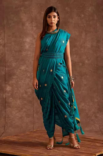 Aqua Drape Saree