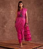Fuscia Drape Saree