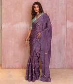 Lavender Gotapatti Saree Set