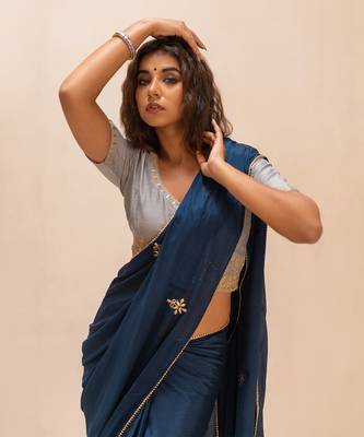 Yale Blue Gotapatti Saree Set 3