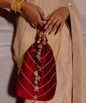 Ivory Cream Gotapatti Saree Set 6