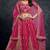 Pink embroidered art silk semi stitched lehenga