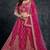 Pink embroidered art silk semi stitched lehenga