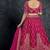 Pink embroidered art silk semi stitched lehenga