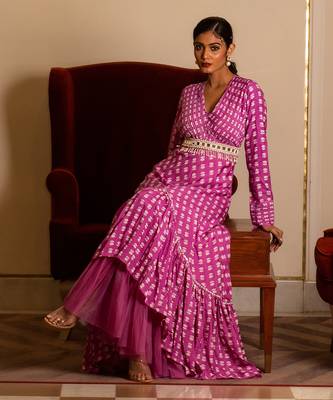 Purple Pintuck Dress 1